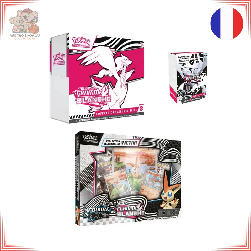 Pack EV10.5 – ETB + Bundle Flamme Blanche + Coffret Collection