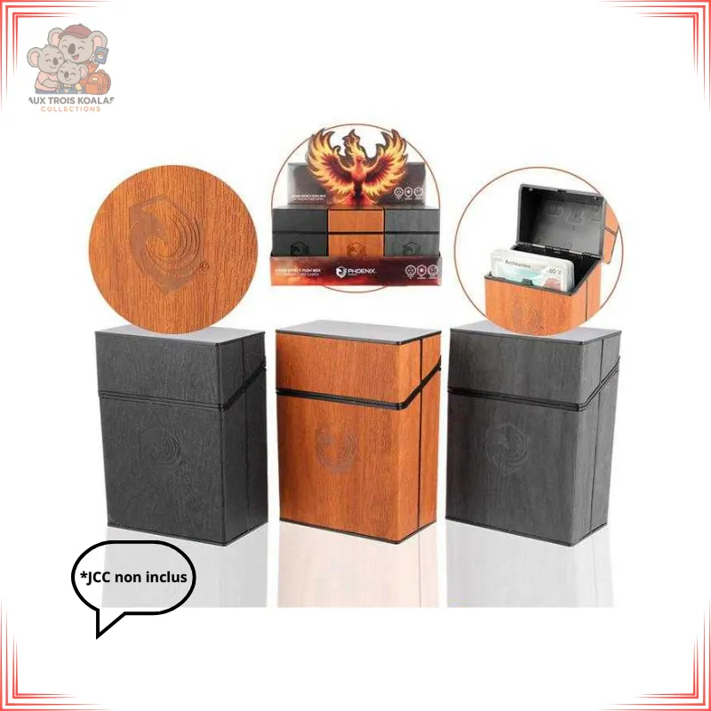 [69040] Phoenix Shield - Boîte de rangement pour cartes effet bois + Push Up (Noir)