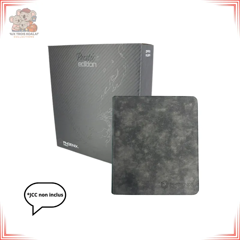 Phoenix Shield - Classeur Prestige zippé à anneaux en velours noir - 900 cartes