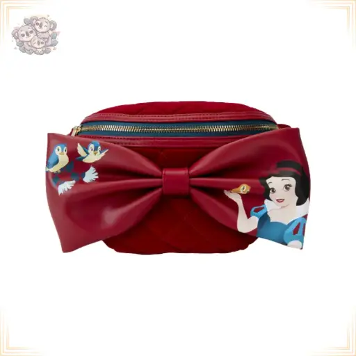 [LOU223056] Disney - Blanche-Neige Velvet Belt Bag - Classic Bow