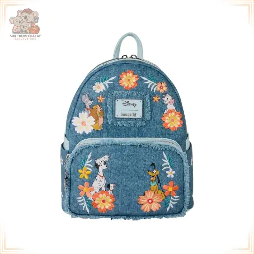 [LOU236469] Disney - Chiens et Chats "Faux Denim" - Mini Sac à Dos LoungeFly